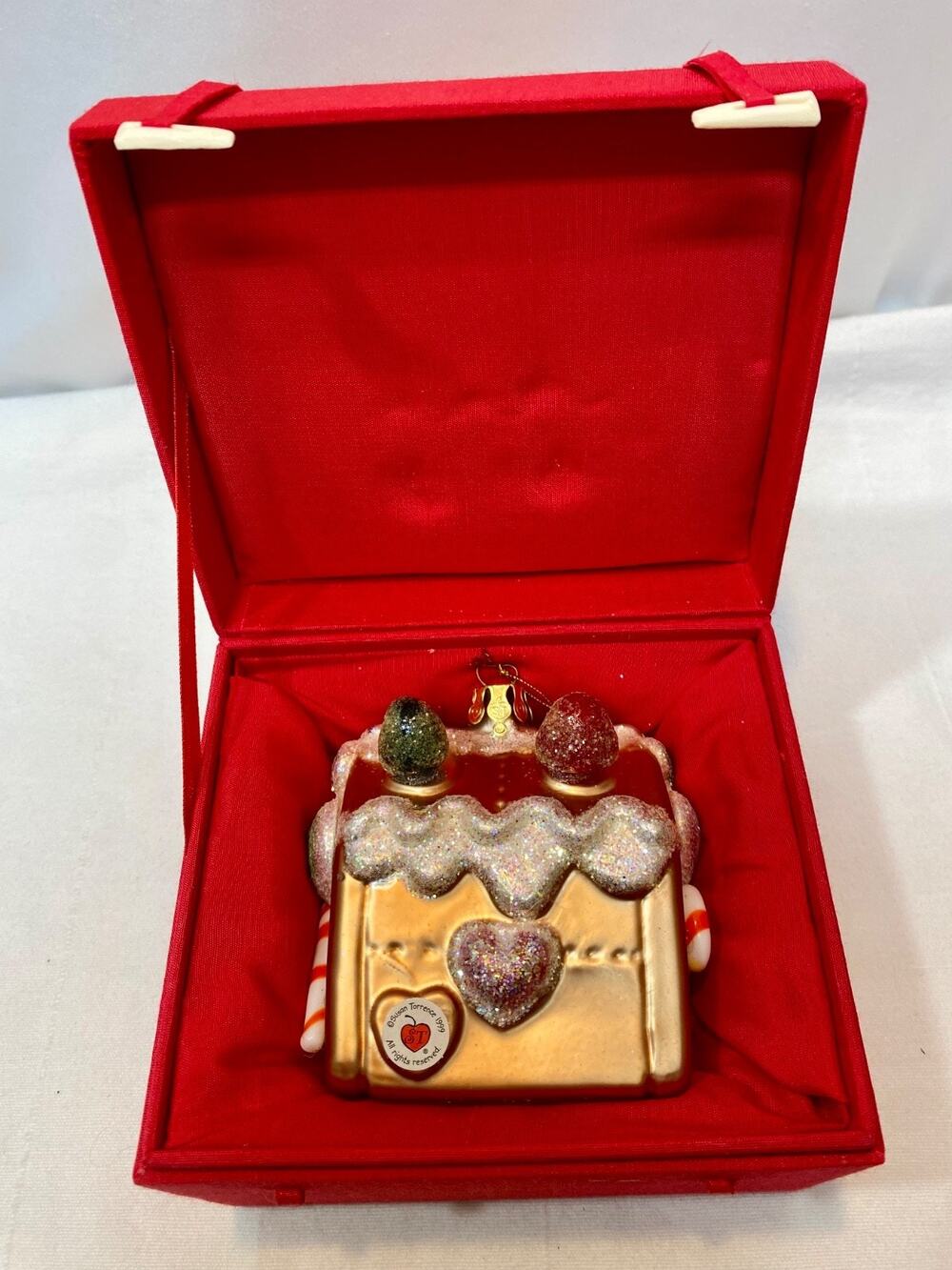 Susan Torrence Global Village Gingerbread House Glass Ornament Original Box 1999